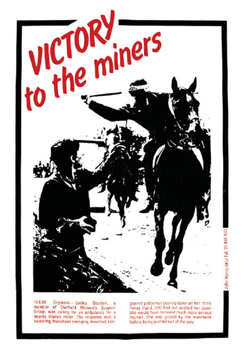 Black and red &ldquo;Victory to the Miners&rdquo; poster