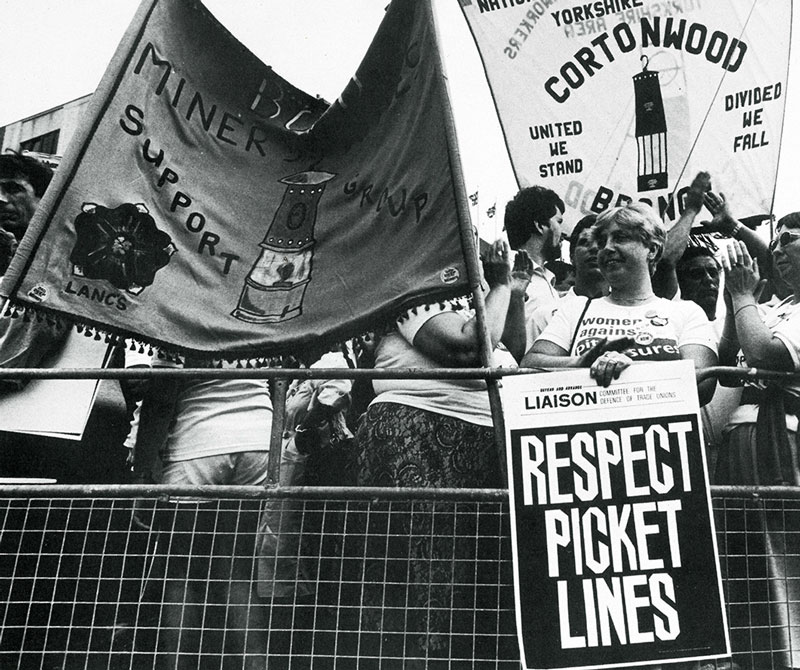 Girl with Respect Picket Lines placard